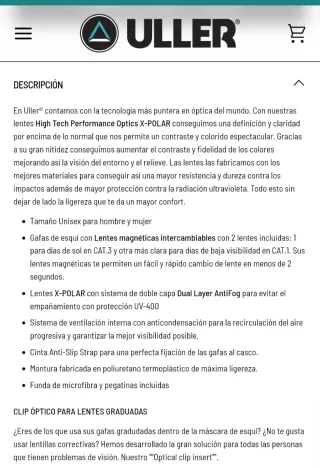 GAFAS ESQUI ULLER EDICION LIMITADA