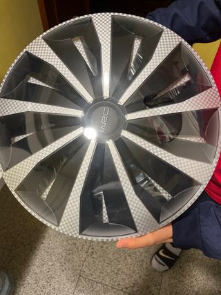 4 Tapacubos WRC 15 Negro/Plata