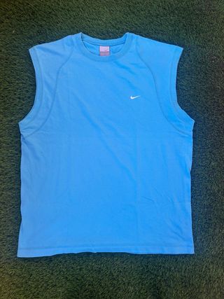 Camiseta sin mangas Nike azul vintage