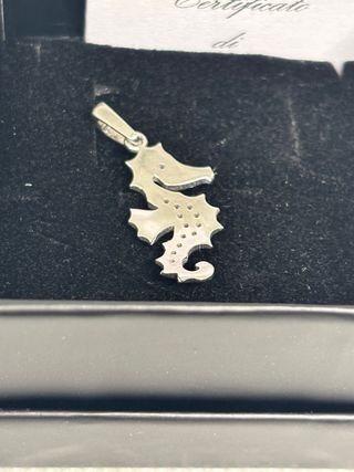 Ciondolo cavalluccio marino oro bianco