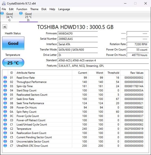 Disco Duro Toshiba P300 3TB 7200rpm HDWD130