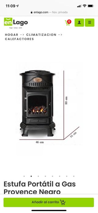 Estufa de gas Provence 3kW casi sin usar