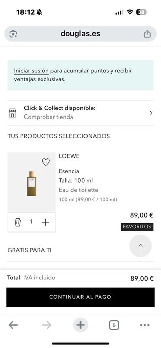 Perfume Loewe Esencia Eau de Toilette 100ml
