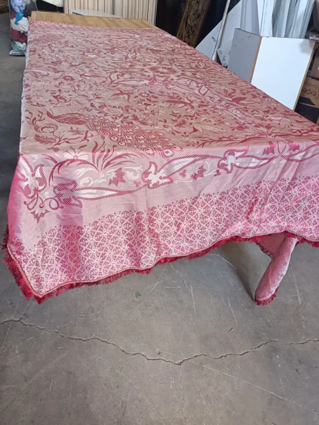 Cubre cama vintage rosa estampado floral 216x180