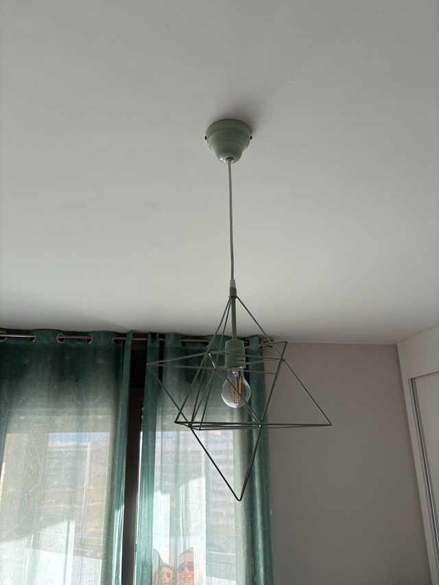 Lámpara colgante geométrica verde