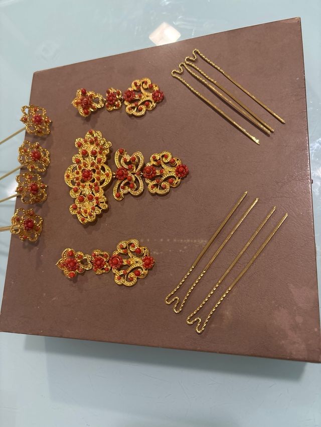 Aderezo Fallera Coral y Dorado