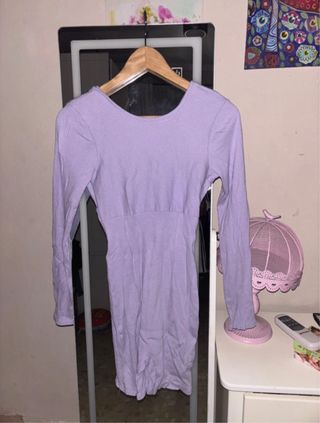 Mono corto lila manga larga