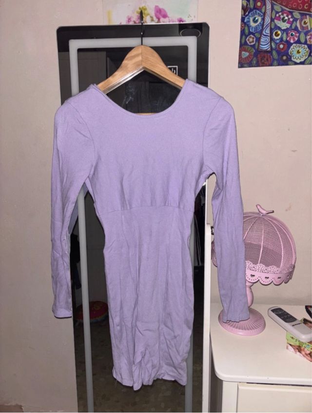 Mono corto lila manga larga