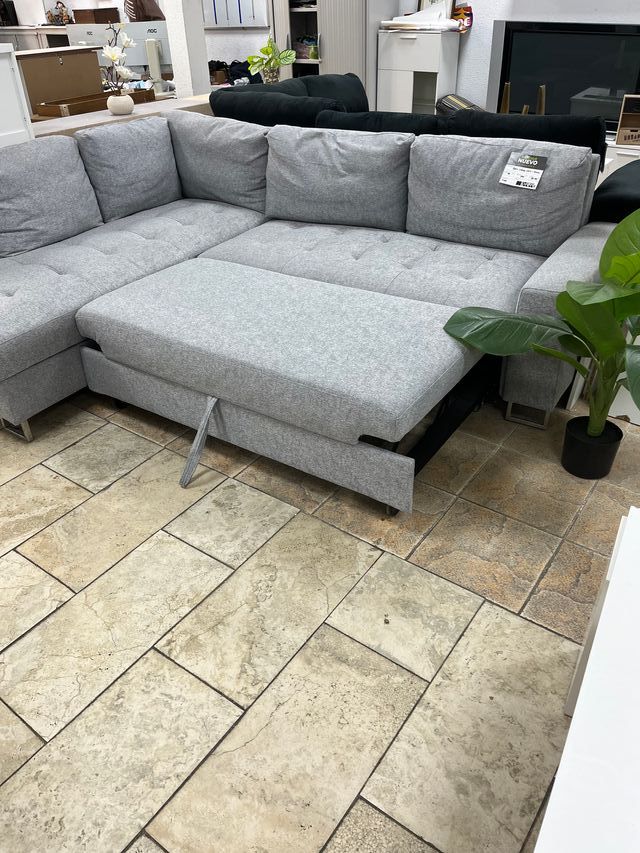 Sofá Cama Chaise Longue Gris