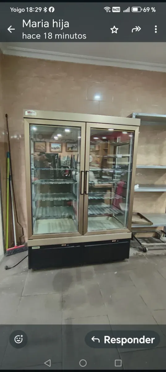 Vitrina refrigerada expositora. Congelador