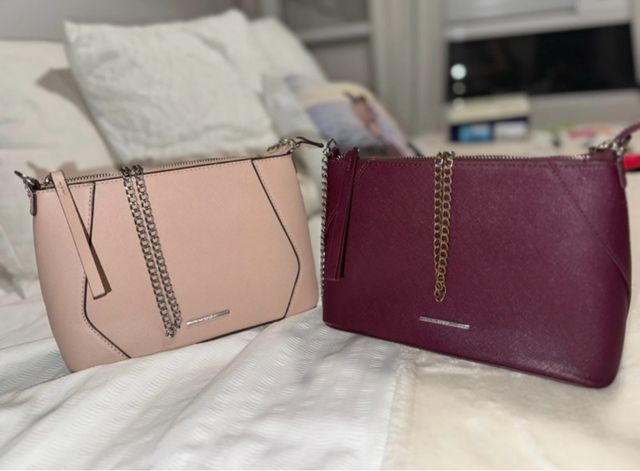 2 Bolsos Bershka Cadena Rosa y Morado