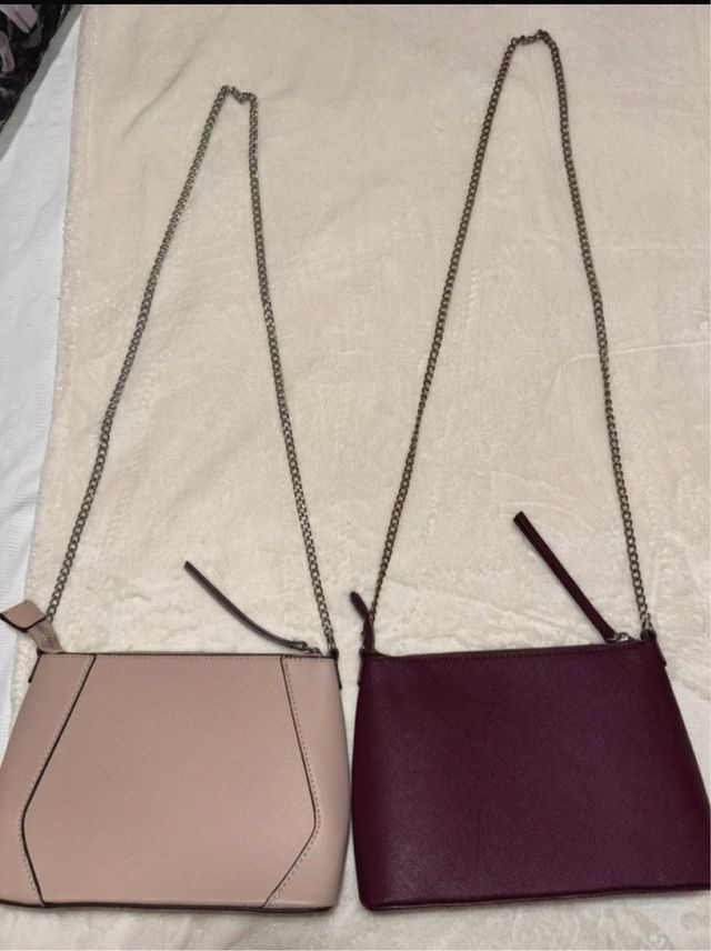 2 Bolsos Bershka Cadena Rosa y Morado