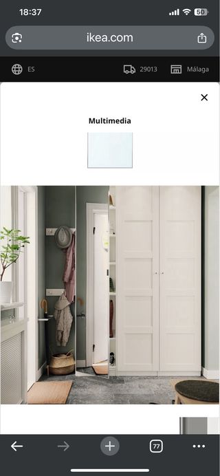 2 ante armadio Ikea Pax con specchio