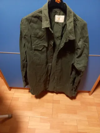 Camisa vaquera Zara verde talla M