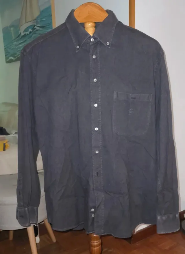 Paul Shark Camisa Algodón Denim Gris