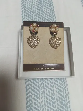 Pendientes Corazón con Perlas y Circonitas
