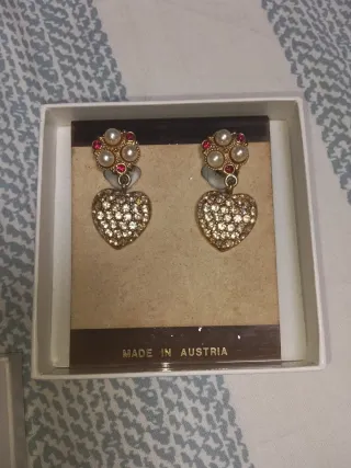 Pendientes Corazón con Perlas y Circonitas
