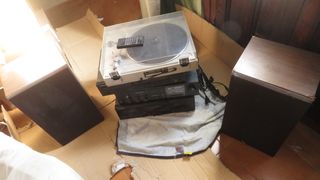 Set audio vintage Luxman con giradischi + altoparlanti