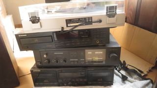 Set audio vintage Luxman con giradischi + altoparlanti