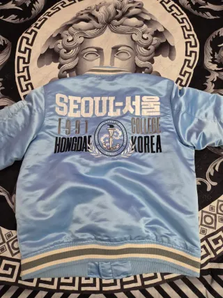 Giacca bomber Pull&Bear azzurra taglia M