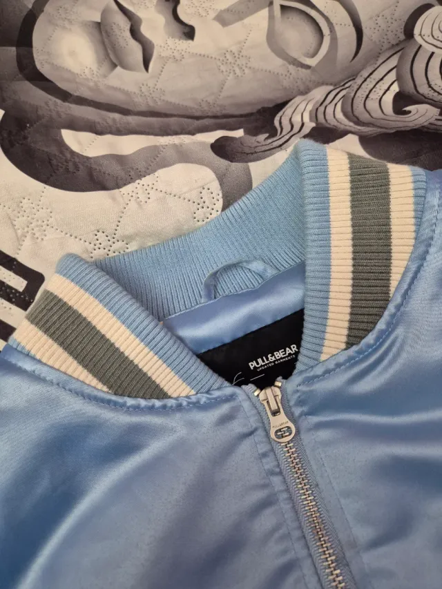 Giacca bomber Pull&Bear azzurra taglia M