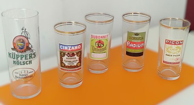Vasos Vermut Vintage y Mezclador original años 60