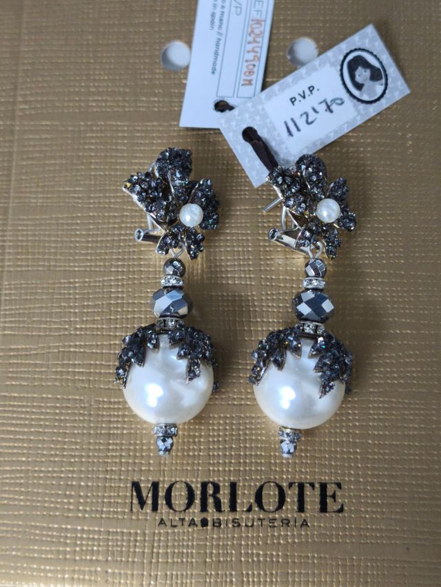 Pendientes Morlote Plata y Perla