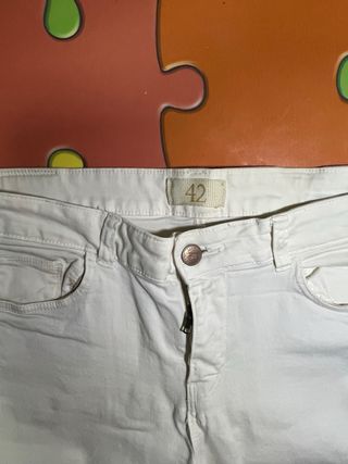Vaqueros blancos talla XL