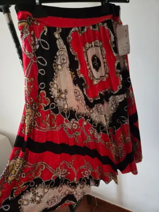 Saia de veludo estampada tamanho único