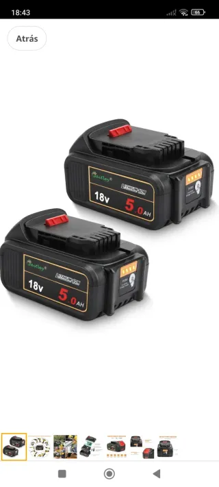 Bateríaspasa herramientas eléctricas 18V 5.0Ah Lit