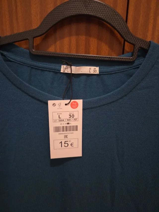 Blusa azul com babados Tamanho XL