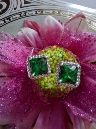 Orecchini Pandora quadrati verdi