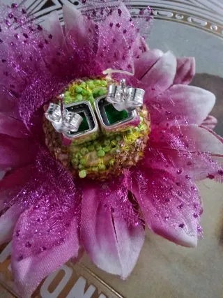 Orecchini Pandora quadrati verdi