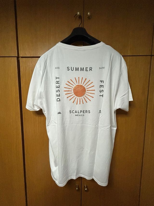 Camiseta Estampada Scalpers Blanca Talla 4XL