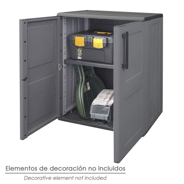 Armário externo de resina cinza 68x37x84cm