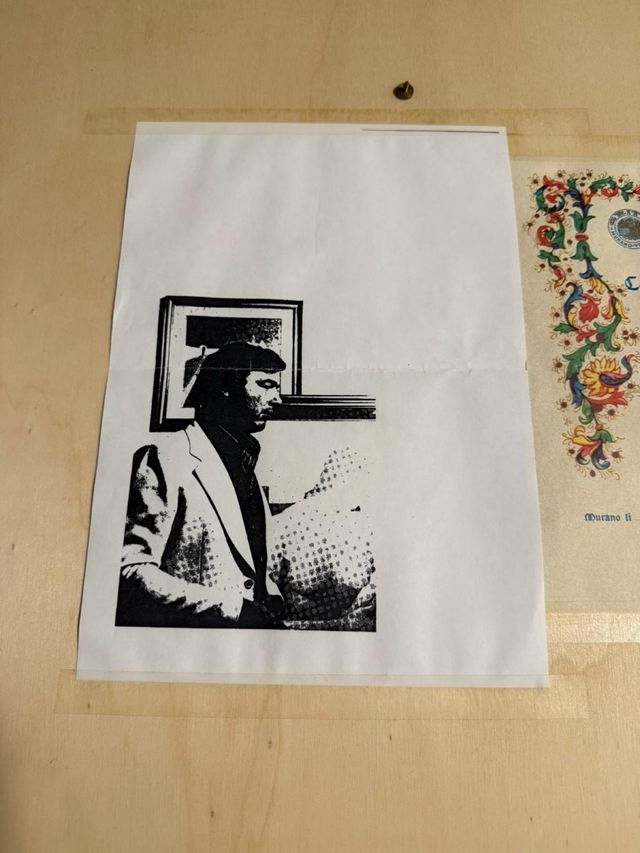 Cuadro con cristal de murano pintado con oro de 24