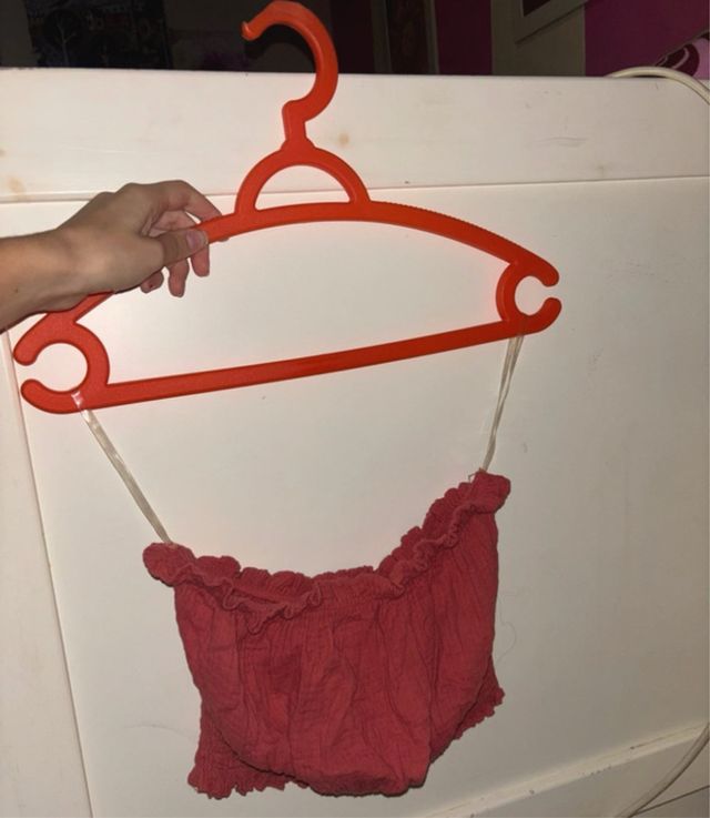 Top sin tirantes rojo
