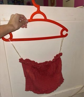 Top sin tirantes rojo