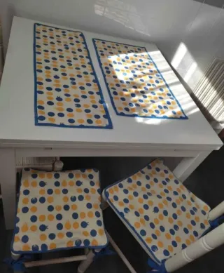 Mantel, fundas cojín y tapetes