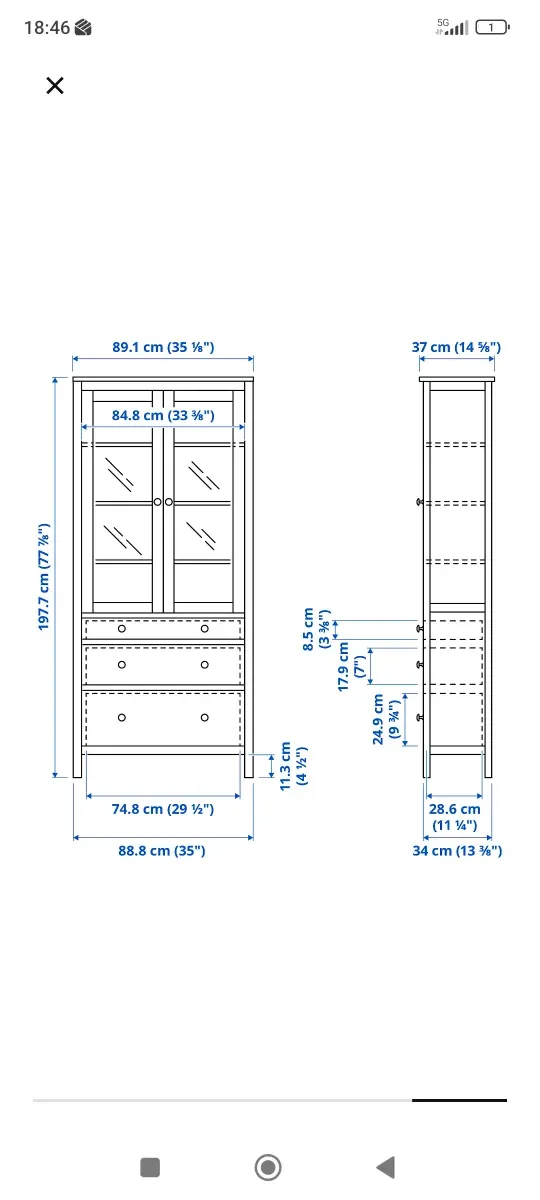 Vitrina Hemnes Ikea Madera Buen estado Mueble