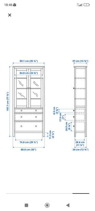 Vitrina Hemnes Ikea Madera Buen estado Mueble
