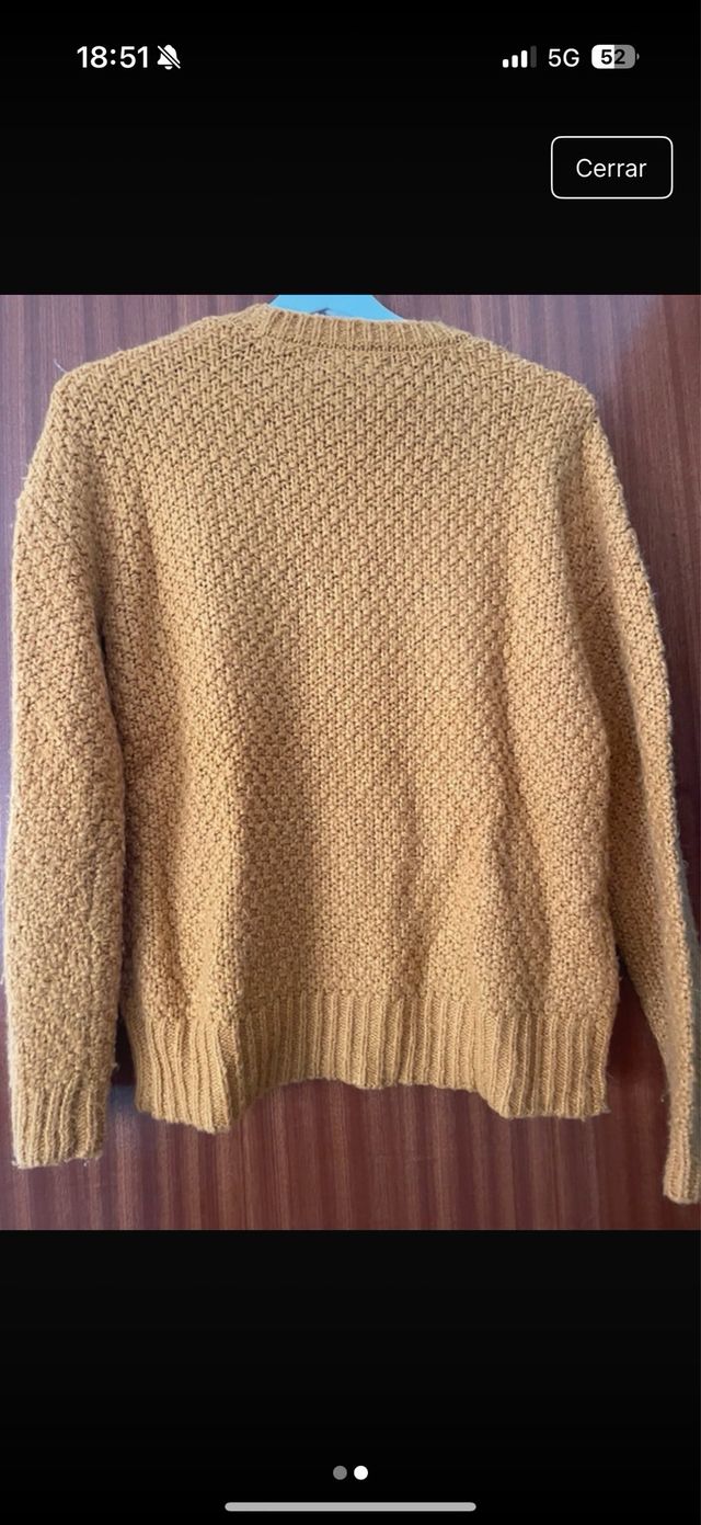 Chaleco de punto trenzado amarillo