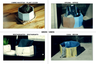 Pezzo ottagonale rustico in cemento color pietra