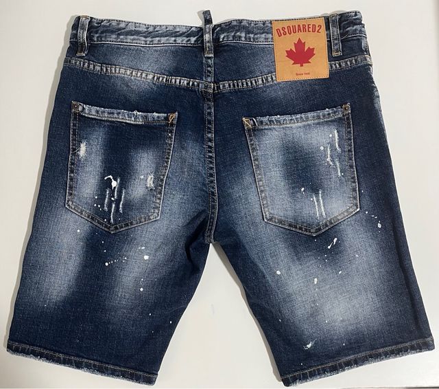 DSQUARED2 Vaqueros Cortos Azules con Parches