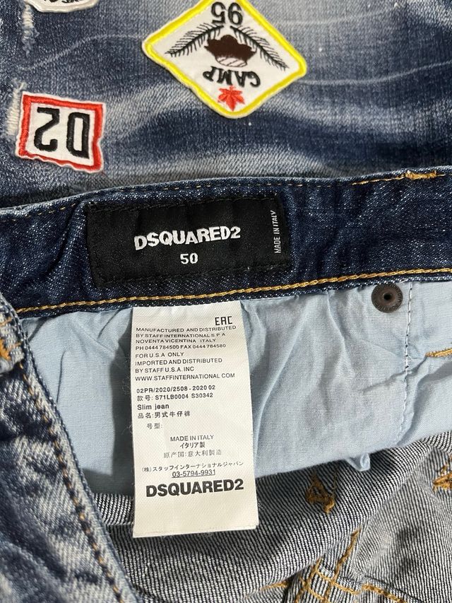 DSQUARED2 Vaqueros Cortos Azules con Parches