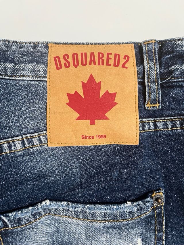 DSQUARED2 Vaqueros Cortos Azules con Parches