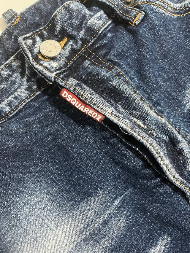 DSQUARED2 Vaqueros Cortos Azules con Parches