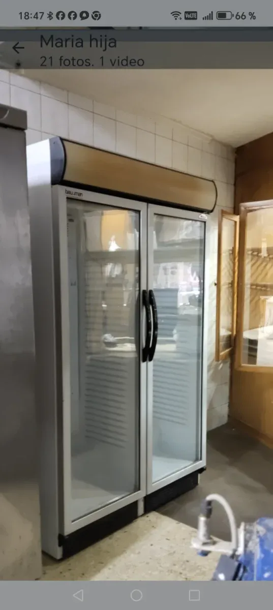 Nevera expositora cristal doble puerta