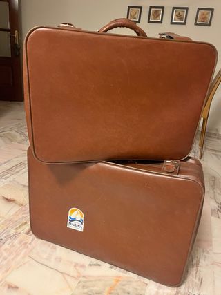 Maleta Vintage Cuero Marrón Tauro