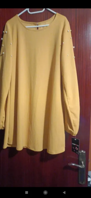 Vestido amarillo invierno mujer